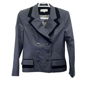 JR Morrissey Collection Womens Black Wool‎ Notched Lapel Blazer Size 12